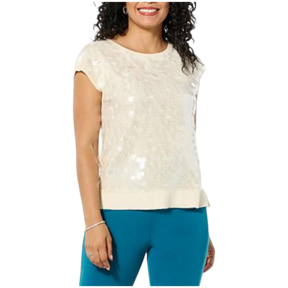 LB70 by Lloyd Boston Women's Entrance Maker Sequin Top Artic Wolf - Regular